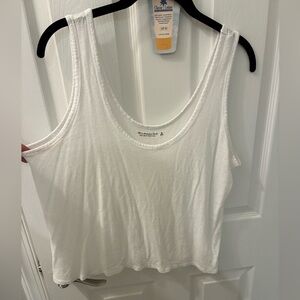 Abercrombie & Fitch White Scoop Neck Tank Top